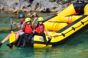 Familien Rafting Soča Fluss